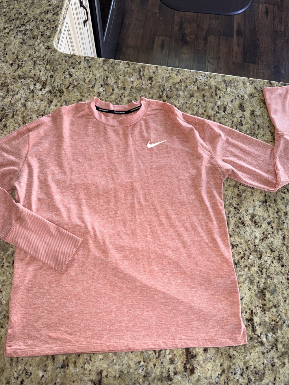Nike Heathered Salmon Long Sleeve Athletic Tee